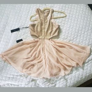 Womens Baby Pink Sequined Panel